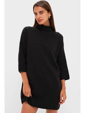 Tuckernuck Pomander Place Noir Vivianne Sweater Dress Black Shimmer Turtleneck